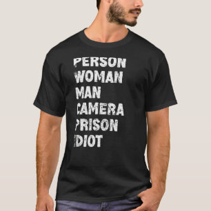 Person Woman Man Camera Prison Idiot Retro T-shirt