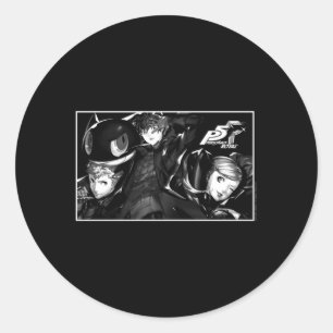 Persona 5 tekens in rechthoek ronde sticker