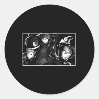 Persona 5 tekens in rechthoek ronde sticker