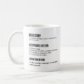 Persona Product Manager User Story Agile Scrum Mug (Gauche)