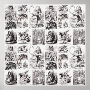 personages uit Alice in Wonderland Poster