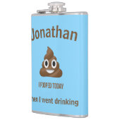 PersonaIized ik heb vandaag Poo Emoji gepoold op b Heupfles (Links)