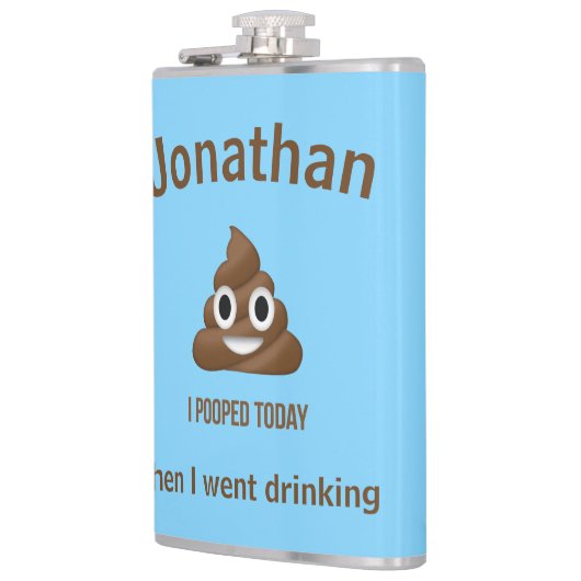PersonaIized ik heb vandaag Poo Emoji gepoold op b Heupfles (Links)