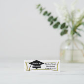 Personal Afstuderen Card, Add Name, School & Year Contactkaartje (Staand voorkant)