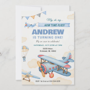 Personal Airplane Boy 1st Birthday voor KIND Kaart
