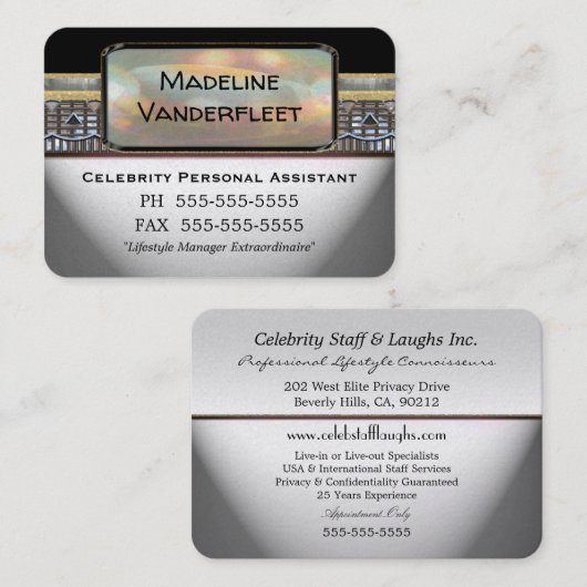 Personal Assistant Professional Round Edge Cool Visitekaartje (Voorkant / Achterkant)