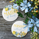 Personal Attendant Lemon Bridal Shower Button