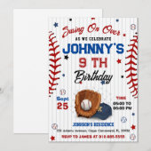 Personal Baseball Birthday Invitation Kaart (Voorkant / Achterkant)