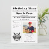 Personal Baseball Birthday Invitation With Photo (Debout devant)
