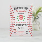 Personal Baseball Birthday Party Invitation (Debout devant)