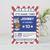 Personal Baseball Birthday Party Invitation (Debout devant)