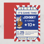 Personal Baseball Birthday Party Invitation (Devant / Derrière)