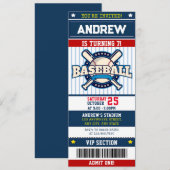 Personal Baseball Sports moderne ticketstijl Kaart (Voorkant / Achterkant)