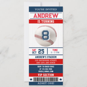Personal Baseball Sports Ticket Stijl voor jongen Kaart