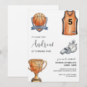 Personal Basketball Birthday Invitation (Devant / Derrière)