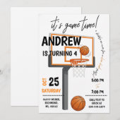 Personal Basketball Invitation Birthday Party (Devant / Derrière)