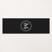 Personal Black White Classy Monogram Yogamat (Achterkant (horizontaal))