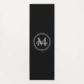 Personal Black White Classy Monogram Yogamat (Achterkant)