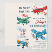 Personal Boy 1st Airplane Verjaardag Kaart (Voorkant / Achterkant)