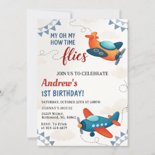 Personal Boy Airplane Party wordt 1 verjaardag Kaart