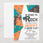 Personal Boy Rock Klimmen Verjaardag uitnodiging (Voorkant / Achterkant)