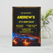 Personal Boys Racecar sport invitation d'anniversa (Debout devant)