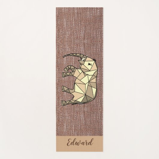 Personal Brown Cozy Elephant voor hem Yogamat (Voorkant)