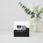 Personal Calling Card with QR code Black & White Contactkaartje (Staand voorkant)