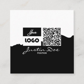 Personal Calling Card with QR code Black & White Contactkaartje