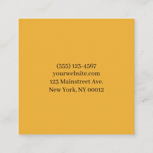 Personal Chef Groenteontwerp Vierkante Visitekaartje (Achterkant)