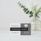 Personal chef minimalist grijs, wit, zwart visitekaartje (Staand voorkant)