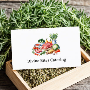 Personal Chef Modern Waterverf Dining Visitekaartje