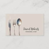 Personal Chef Restaurant Catering Elegant Cream Visitekaartje (Voorkant)