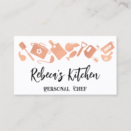 Personal Chef Restaurant Catering QR Logo White Visitekaartje (Voorkant)