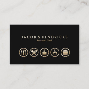 Personal Chef Services Gold Icons BusinessCard Visitekaartje