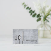 Personal Chef  Silverware Catering Metal Visitekaartje (Staand voorkant)