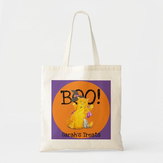 Personal Cute Halloween Cat and Mouse Tote Bag (Voorkant)