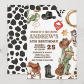 Personal Digital Cowboy Wild West Birthday Kaart (Voorkant / Achterkant)