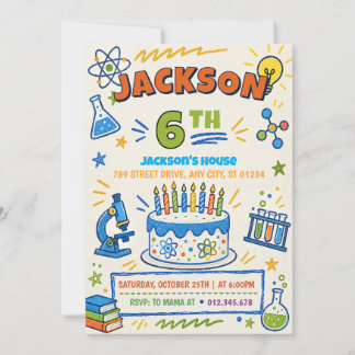 Personal Digital Science Birthday party Kaart