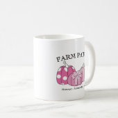 Personal Farm Patch Pink White Black Text Koffiemok (Voorkant rechts)