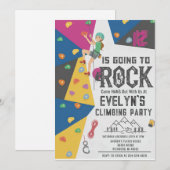 Personal Girl Rock Climbing Birthday Invitation (Devant / Derrière)