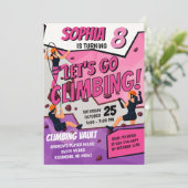 Personal Girls Rock Climbing Birthday Invitation (Debout devant)