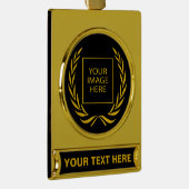 Personal Golden Laurel Wreath Verguld Banner Ornament (Rechts)