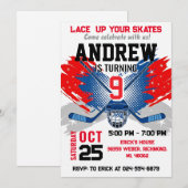 Personal Hockey Birthday Invitation (Devant / Derrière)