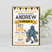 Personal Hockey Skating Birthday Invitation (Debout devant)