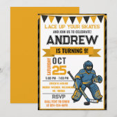 Personal Hockey Skating Birthday Invitation (Devant / Derrière)