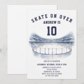 Personal Hockey Theme Birthday Party Invitation (Devant / Derrière)