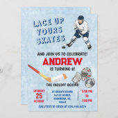 Personal Ice Hockey Birthday Invitation (Devant / Derrière)