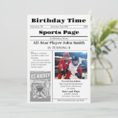 Personal Ice Hockey Birthday Invitation With Photo (Debout devant)