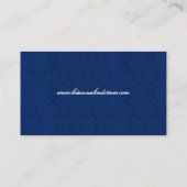 Personal Midight Blue Monogram en Damask Visitekaartje (Achterkant)